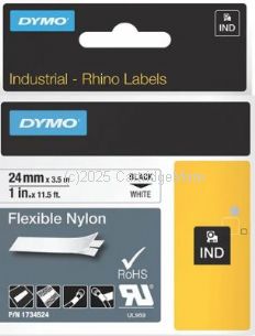 Dymo 18055 Rhino Black on White Industrial Heat Shrink Tube 12mm - Original 