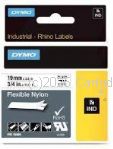 Dymo 18489 Rhino Black on White Flexible Nylon 19mm x 3.5 metres