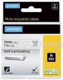 Dymo 1734821 Rhino Black on White Self Laminating  Vinyl Tape - 24mm x 5.5m