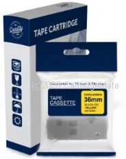 *Brother TZe-S661 Laminated Black printing on Strong Yellow Tape - 36mm x 8m -comp   