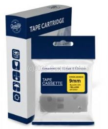 *Brother TZe-S621 Laminated Black print on Strong Yellow Tape - 9mm x 8m -new comp   