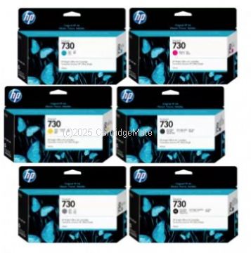 Hewlett Packard P2V62A (730) Value Pack (6) 130ml - Original 