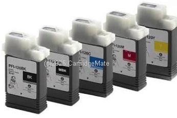 *Canon PFI-120BK Value Pack (5) Compatible Dye Inkjet Cartridge - 130mls   