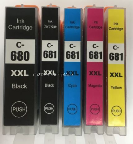 *Canon PGI-680BKXXL Value Pack (5) EXTRA EXTRA Large New Compatible  