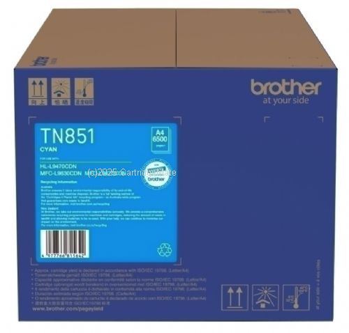 Brother TN-851C Cyan - Average 6,500 - Original  
