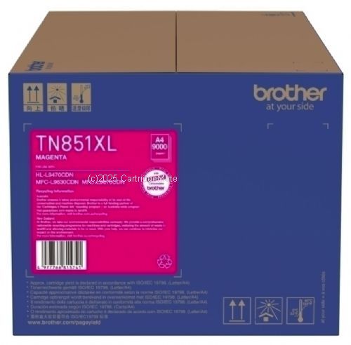 Brother TN-851XLM  Extra Large Magenta - Average 9,000 - Original   