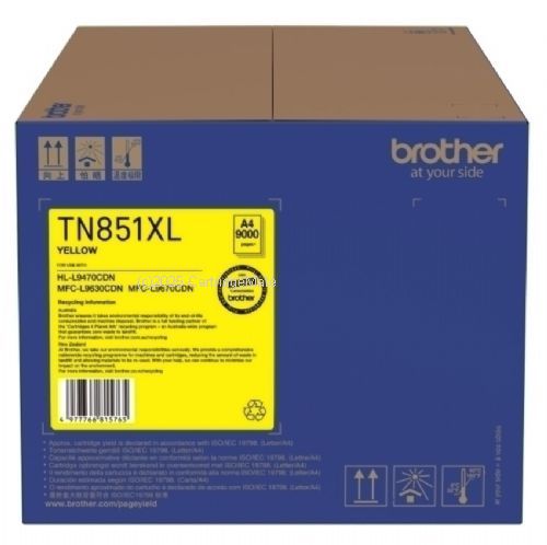 Brother TN-851XLY Extra Large Yellow - Average 9,000 - Original    