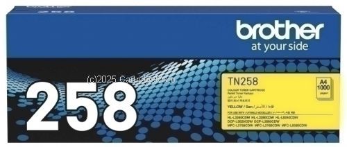 Brother TN-258Y Yellow - Average 1,000 - Original   