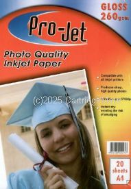 *A4 Premium Photo Gloss White Inkjet Paper-A4-260g-Pack of 20