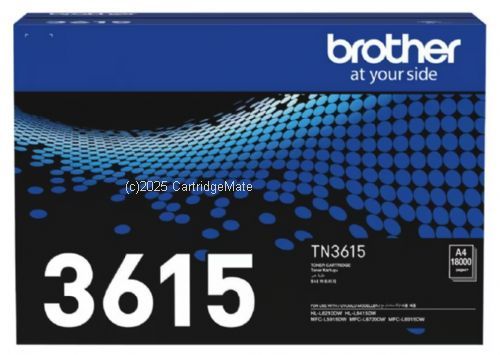 Brother TN-3615 Black Toner - Average Yield 18K - Original 