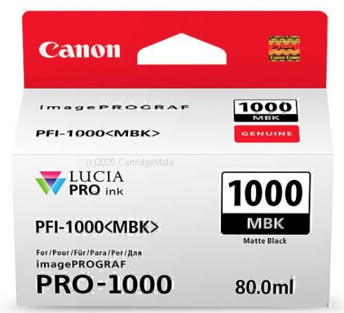 Canon PFI-1000MBK Matte Black Ink Tank - Original Product    