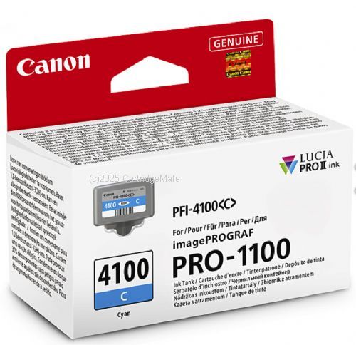 Canon PFI-4100C Cyan Ink Tank - Original Product      