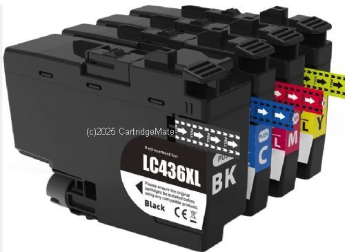 *Brother LC-436XL High Yield Value Pack (BCMY) New Compatible 