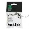 Brother M-K233 Non Laminated Blue printing on White Tape - 12mm x 8 metres 
