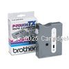 Brother TX-335 Laminated White on Black Tape - 12mm x 8 metres        