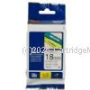 Brother TZe-241 Laminated Black on White Tape - 18mm x 8M 