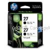 Hewlett Packard CC621AA (No 27) Black Twin Pack 