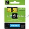 Dymo SD45018 D1 Label Cassette 12mm x 7m - Black on Yellow