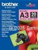 Brother BP71GA3 A3 Glossy Inkjet Photo Paper - 20 Sheets  