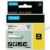 Dymo 18444 Rhino Black on White Tape - 12mm x 5.5m