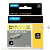 Dymo 18052 heat shrink tubing Black on Yellow 6mm - Original