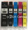 *Canon PGI-680BKXXL Value Pack (5) EXTRA EXTRA Large New Compatible  