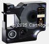 *Dymo SD45024 Gold Text on 12mm wide Black Laminated Tape New Compatible - 7 Metres